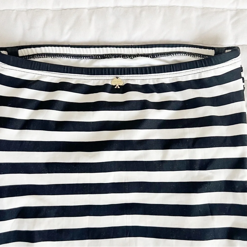 Kate Spade Striped off white/black swimsuit one piece sz XS